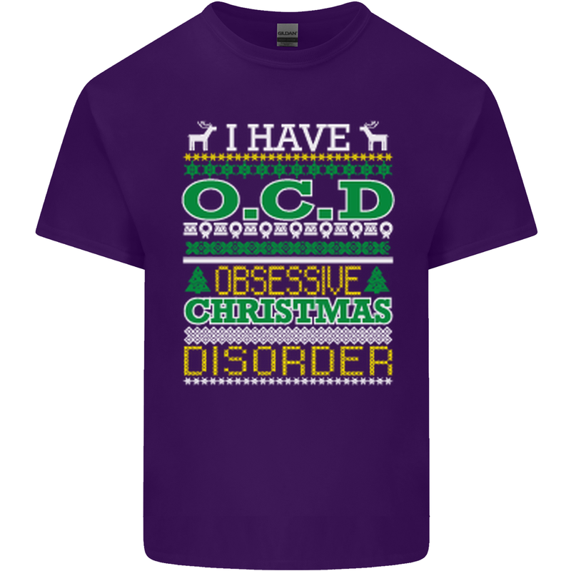 OCD Obsessive Christmas Disorder Mens Cotton T-Shirt Tee Top Purple