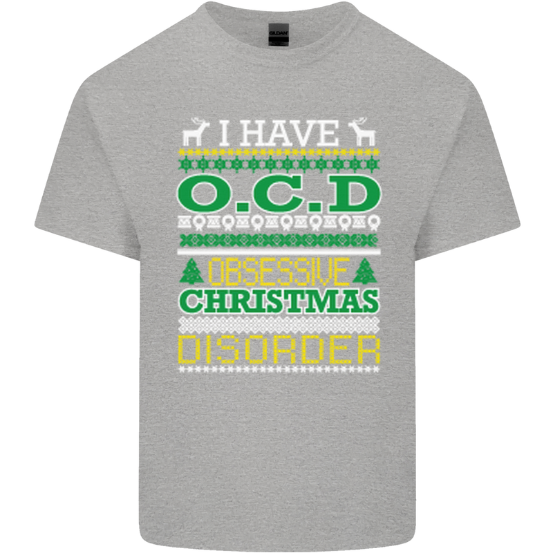 OCD Obsessive Christmas Disorder Mens Cotton T-Shirt Tee Top Sports Grey