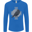 Odin Celtic Raven Viking Tattoo Cross Runic Mens Long Sleeve T-Shirt Royal Blue