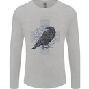 Odin Celtic Raven Viking Tattoo Cross Runic Mens Long Sleeve T-Shirt Sports Grey