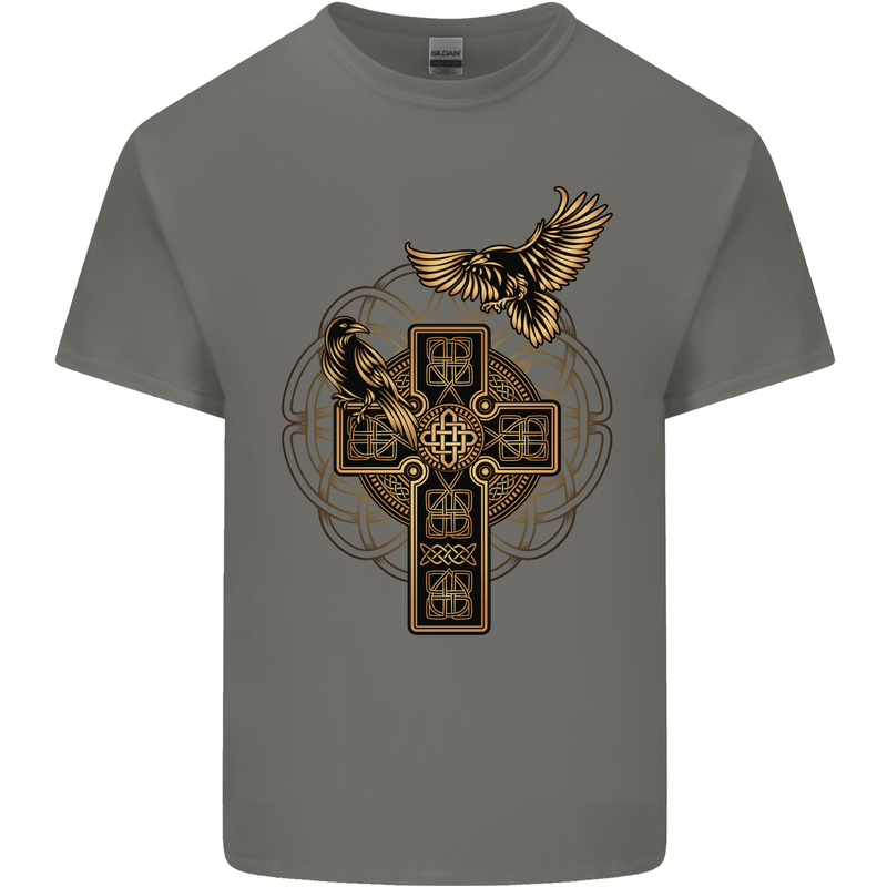 Odins Celtic Raven Viking Thor Ragnar Norse Mens Cotton T-Shirt Tee Top Charcoal