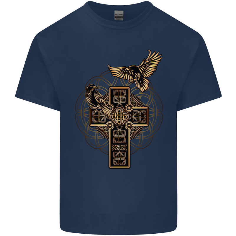 Odins Celtic Raven Viking Thor Ragnar Norse Mens Cotton T-Shirt Tee Top Navy Blue