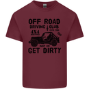 Off Road Driving Club Get Dirty 4x4 Funny Mens Cotton T-Shirt Tee Top Maroon