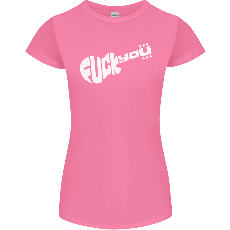 Offensive Guitar Acoustic Electric Bass Womens Petite Cut T-Shirt Azalea