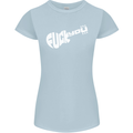 Offensive Guitar Acoustic Electric Bass Womens Petite Cut T-Shirt Light Blue