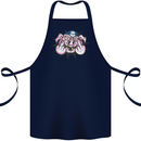 Offensive Pig Finger Flip Cotton Apron 100% Organic Navy Blue
