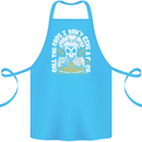 Offensive Pizza Eating Skull Chef Cotton Apron 100% Organic Turquoise