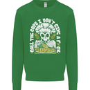 Offensive Pizza Eating Skull Chef Kids Sweatshirt Jumper Irish Green