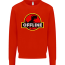 Offline Funny Gamer Gaming Mens Sweatshirt Jumper Bright Red