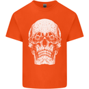 Old Man Skull With Glasses Gothic Biker Mens Cotton T-Shirt Tee Top Orange