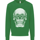 Old Man Skull With Glasses Gothic Biker Mens Sweatshirt Jumper Irish Green