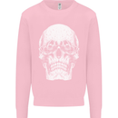 Old Man Skull With Glasses Gothic Biker Mens Sweatshirt Jumper Light Pink