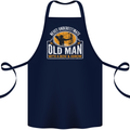 Old Man With a Bow & Arrow Funny Archery Cotton Apron 100% Organic Navy Blue