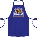 Old Man With a Bow & Arrow Funny Archery Cotton Apron 100% Organic Royal Blue