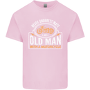 Old Man With a Motorcyle Biker Motorcycle Mens Cotton T-Shirt Tee Top Light Pink