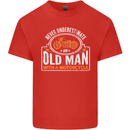 Old Man With a Motorcyle Biker Motorcycle Mens Cotton T-Shirt Tee Top Red