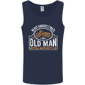 Old Man With a Motorcyle Biker Motorcycle Mens Vest Tank Top Navy Blue