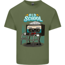 Old School 80s Music Cassette Retro 90s Mens Cotton T-Shirt Tee Top Military Green
