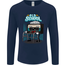 Old School 80s Music Cassette Retro 90s Mens Long Sleeve T-Shirt Navy Blue