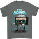 Old School 80s Music Cassette Retro 90s Mens T-Shirt Cotton Gildan Charcoal