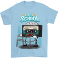 Old School 80s Music Cassette Retro 90s Mens T-Shirt Cotton Gildan Light Blue