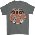 Old School Biker Bicycle Chopper Cycling Mens T-Shirt 100% Cotton Charcoal