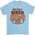 Old School Biker Bicycle Chopper Cycling Mens T-Shirt 100% Cotton Light Blue