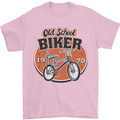 Old School Biker Bicycle Chopper Cycling Mens T-Shirt 100% Cotton Light Pink