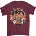 Old School Biker Bicycle Chopper Cycling Mens T-Shirt 100% Cotton Maroon