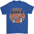 Old School Biker Bicycle Chopper Cycling Mens T-Shirt 100% Cotton Royal Blue