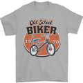 Old School Biker Bicycle Chopper Cycling Mens T-Shirt 100% Cotton Sports Grey