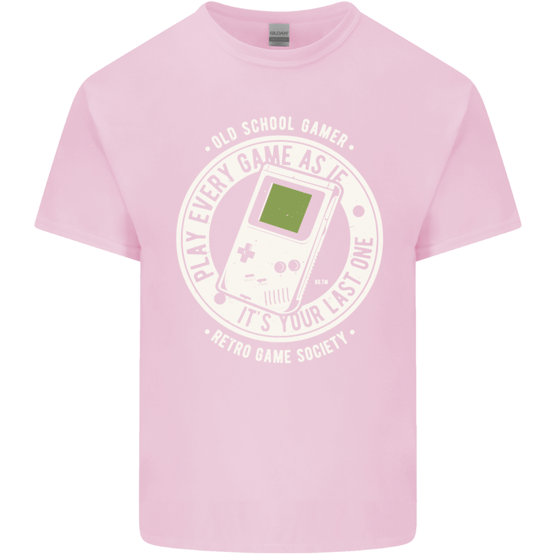 Old School Gamer Funny Gaming Mens Cotton T-Shirt Tee Top Light Pink