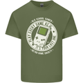 Old School Gamer Funny Gaming Mens Cotton T-Shirt Tee Top Military Green