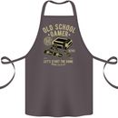 Old School Gamer Gaming Funny Cotton Apron 100% Organic Dark Grey