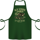 Old School Gamer Gaming Funny Cotton Apron 100% Organic Forest Green