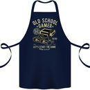 Old School Gamer Gaming Funny Cotton Apron 100% Organic Navy Blue