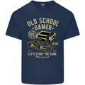 Old School Gamer Gaming Funny Mens Cotton T-Shirt Tee Top Navy Blue