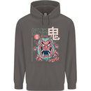 Oni Yokai Japanese Red Demon Mens 80% Cotton Hoodie Charcoal