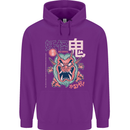 Oni Yokai Japanese Red Demon Mens 80% Cotton Hoodie Purple