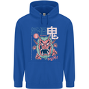 Oni Yokai Japanese Red Demon Mens 80% Cotton Hoodie Royal Blue