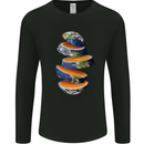 Our Orange Planet Earth Mens Long Sleeve T-Shirt Black