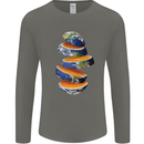 Our Orange Planet Earth Mens Long Sleeve T-Shirt Charcoal