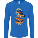 Our Orange Planet Earth Mens Long Sleeve T-Shirt Royal Blue