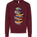 Our Orange Planet Earth Mens Sweatshirt Jumper Maroon