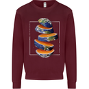 Our Orange Planet Earth One Glass Only Mens Sweatshirt Jumper Maroon