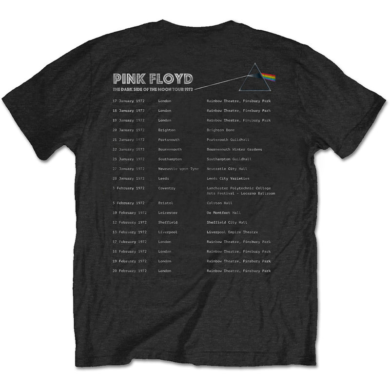 Pink floyd DSOTM 1972 Tour mens black music t-shirt rock icon tee back print