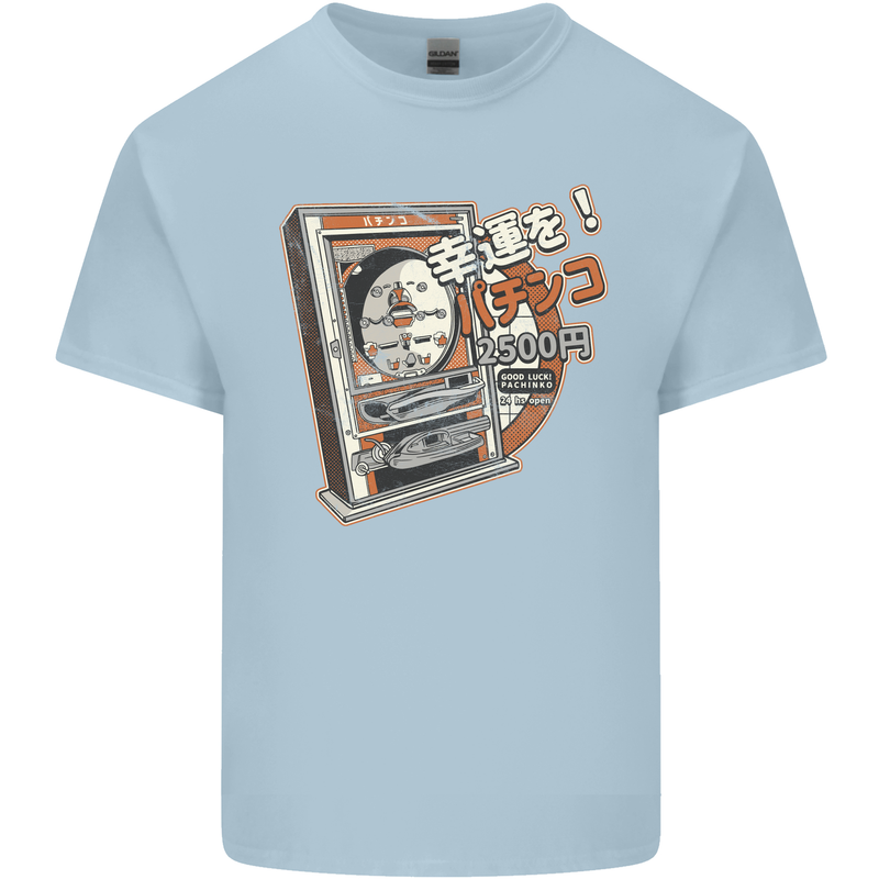 Pachinko Machine Arcade Game Pinball Mens Cotton T-Shirt Tee Top Light Blue