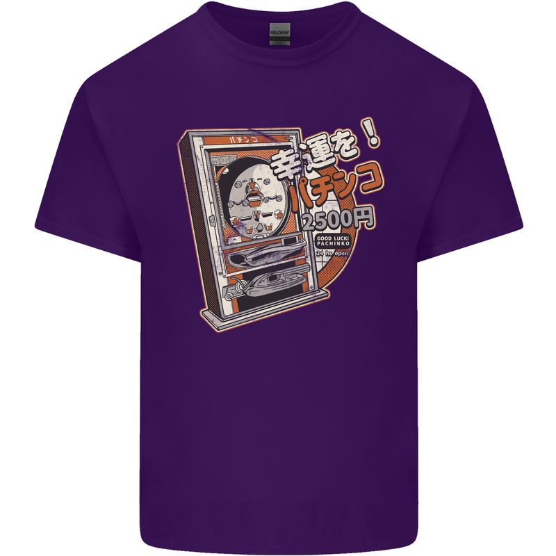 Pachinko Machine Arcade Game Pinball Mens Cotton T-Shirt Tee Top Purple