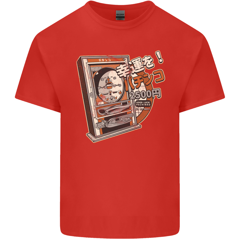 Pachinko Machine Arcade Game Pinball Mens Cotton T-Shirt Tee Top Red