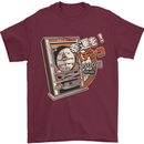 Pachinko Machine Arcade Game Pinball Mens T-Shirt Cotton Gildan Maroon